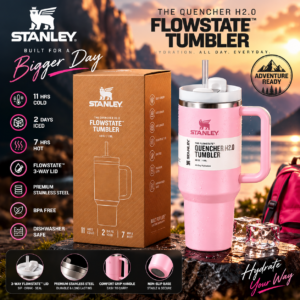 Stanley Quencher H2.0 FlowState™ Tumbler – light pink | 40 OZ / 1.18L